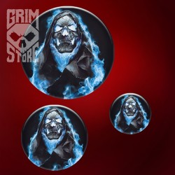 Skull in Blue Flames - pin
