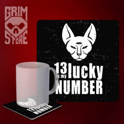 13 is My lucky number - mug coaster